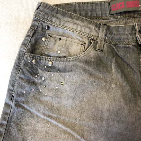Clock House By C&A Gray Jeans Shorts SZ 32 Waist - Picture 7 of 11